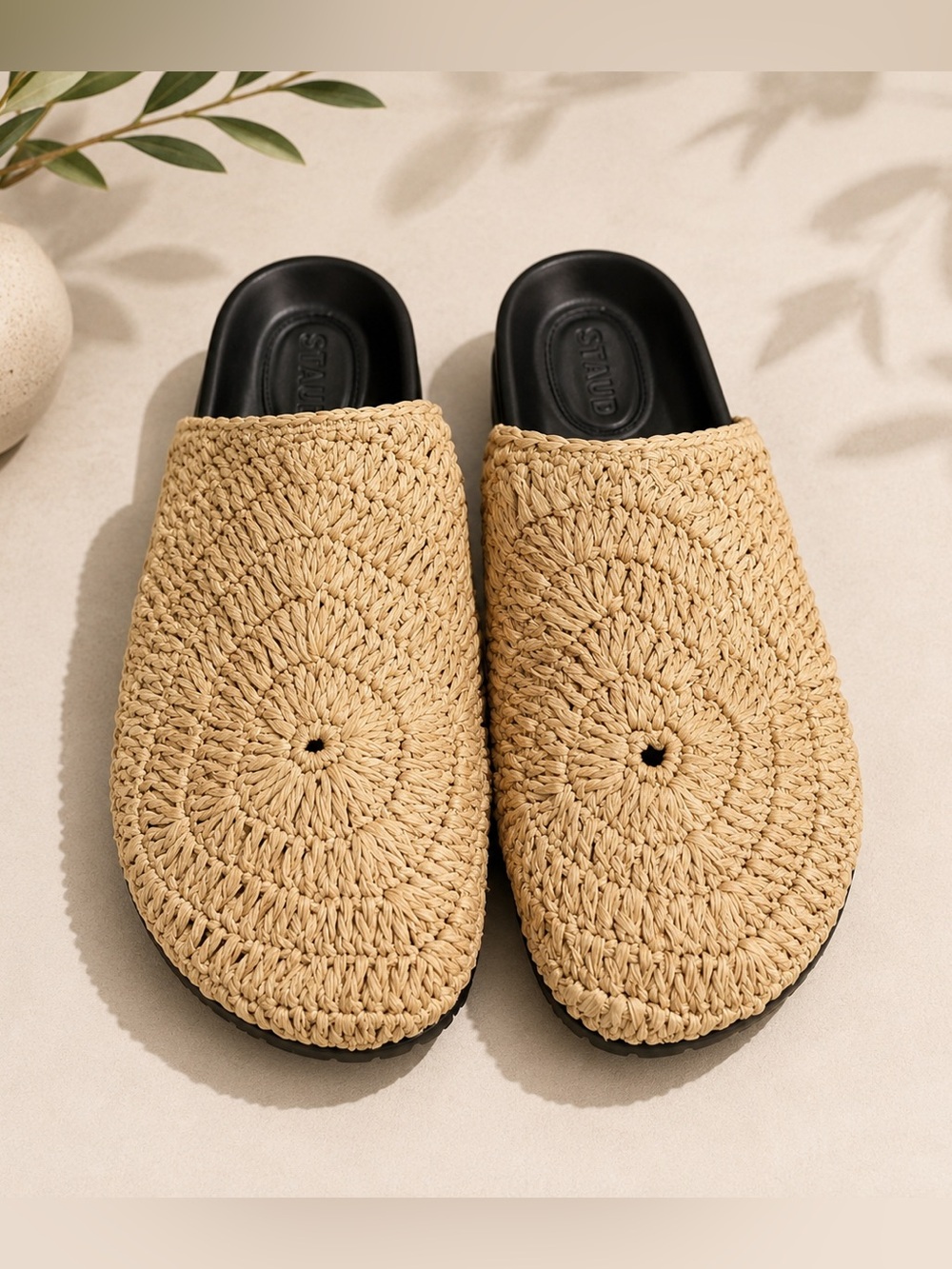 STAUD Dia Raffia Mule Size 35 NWOB Made in Portugal Woven Slides - Picture 4 of 11